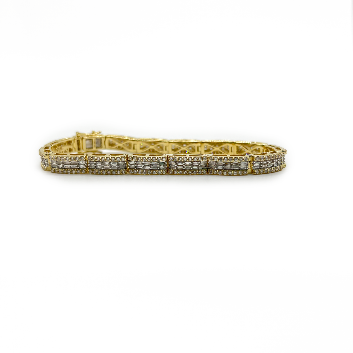 Baguette Diamond Tennis Bracelet - 10K Yellow Gold