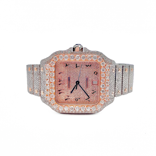 2021 Two-Tone Cartier De Santos - All Steel Rose & White  - Supreme Jewelers Complimentary 1-4 Day Shipping