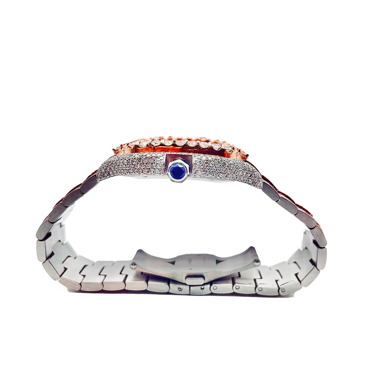 2022 Two-Tone Cartier De Santos - All Steel Rose & White  - Supreme Jewelers Complimentary 1-4 Day Shipping