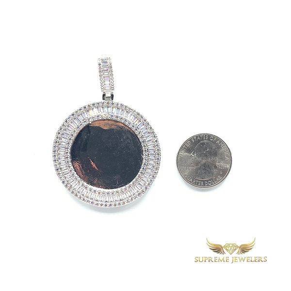 White Gold Baguette Memory Pendant