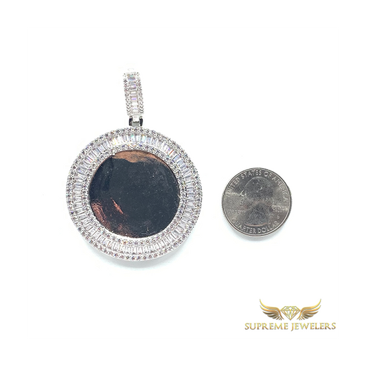 White Gold Baguette Memory Pendant