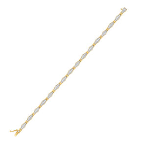 10kt Yellow Gold Womens Round Diamond Link Fashion Bracelet 1 Cttw