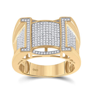 10kt Yellow Gold Mens Round Diamond Band Ring 5/8 Cttw