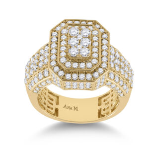 14kt Yellow Gold Mens Round Diamond Cluster Ring 2-7/8 Cttw