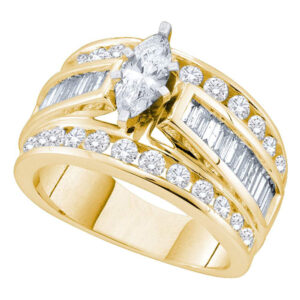 14kt Yellow Gold Marquise Diamond Solitaire Bridal Wedding Engagement Ring 2 Cttw