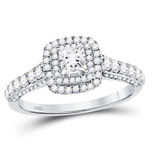 14kt White Gold Princess Diamond Solitaire Bridal Wedding Engagement Ring 1 Cttw
