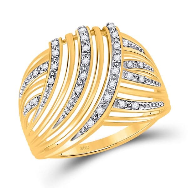 10kt Yellow Gold  Round Diamond Fashion Ring 1/10 Cttw