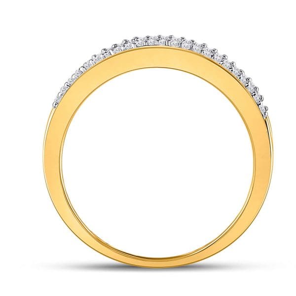 10kt Yellow Gold  Round Diamond Band Ring 1/4 Cttw - Image 4