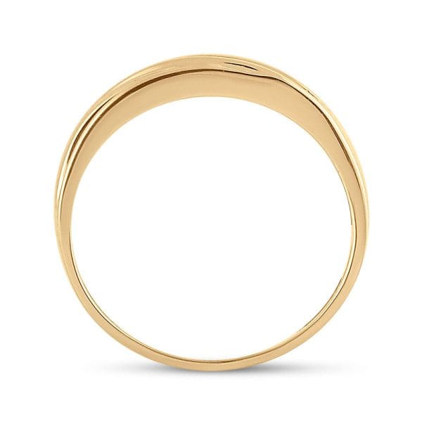 10kt Yellow Gold His Round Diamond Wedding Band Ring 1/4 Cttw - Image 3