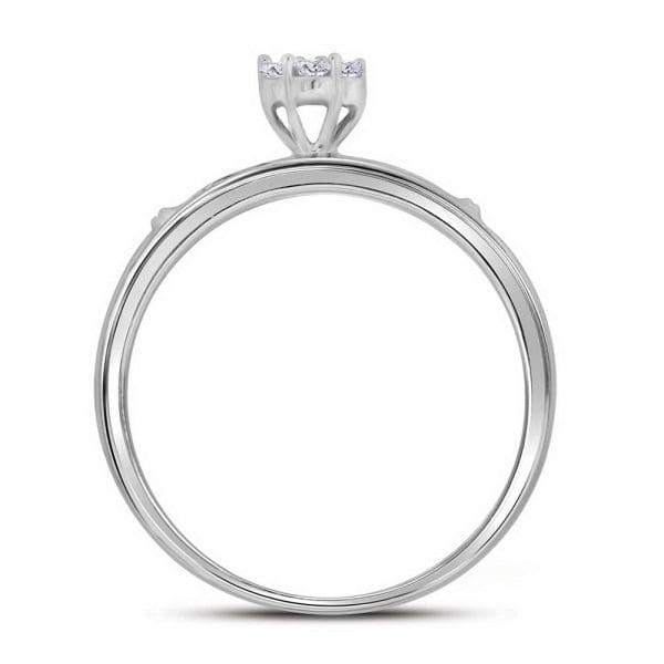 10kt White Gold His s Round Diamond Cluster Matching Wedding Set 5/8 Cttw - Image 4