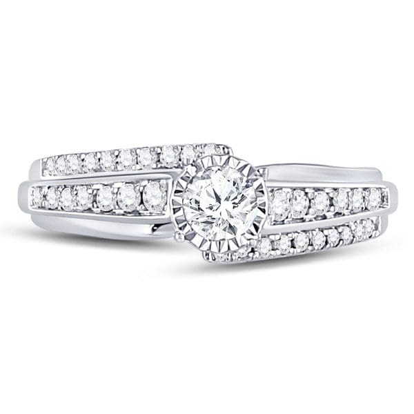 14kt White Gold Round Diamond Solitaire Bridal Wedding Engagement Ring 1/2 Cttw - Image 2