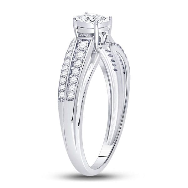 14kt White Gold Round Diamond Solitaire Bridal Wedding Engagement Ring 1/2 Cttw - Image 3