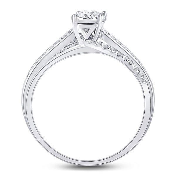 14kt White Gold Round Diamond Solitaire Bridal Wedding Engagement Ring 1/2 Cttw - Image 4