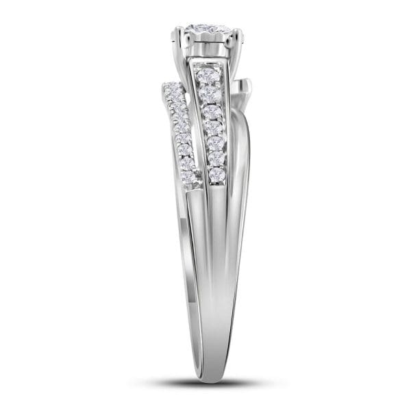 14kt White Gold Round Diamond Solitaire Bridal Wedding Engagement Ring 1/2 Cttw - Image 5