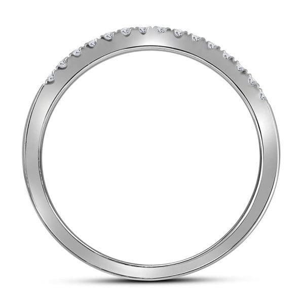14kt White Gold Round Diamond Cluster Halo Bridal Wedding Ring Band Set 1 Cttw - Image 3