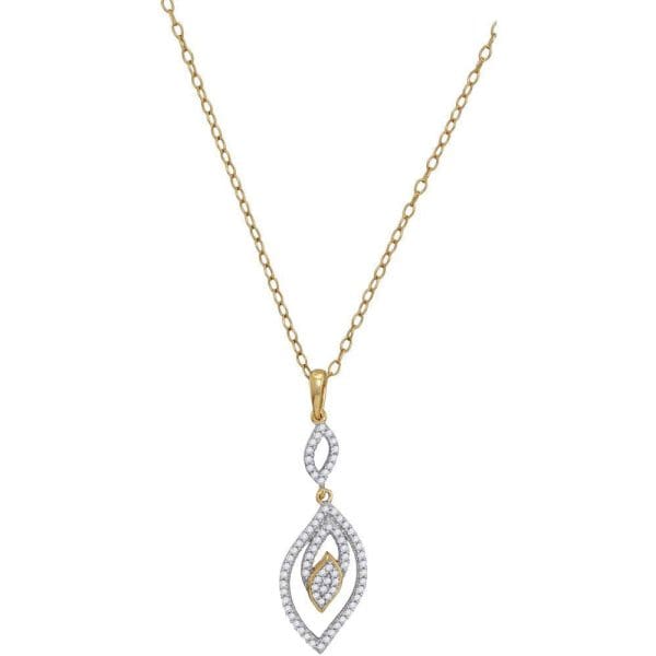 10kt Yellow Gold  Round Diamond Fashion Pendant 1/4 Cttw