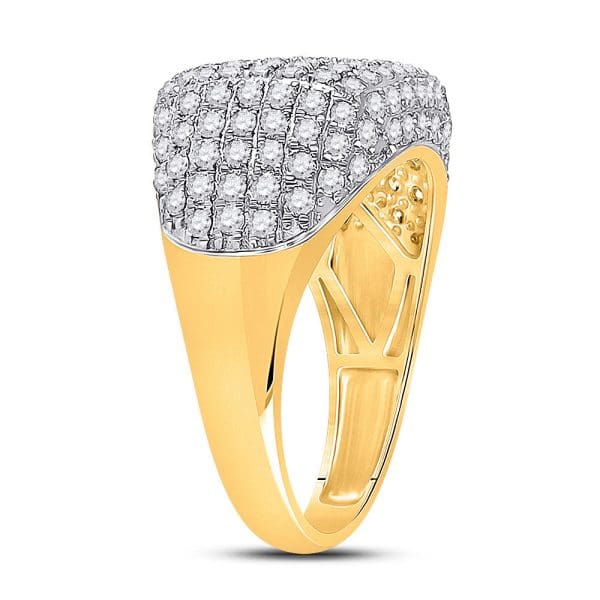 10kt Yellow Gold His Round Diamond Fashion Ring 2-1/4 Cttw - Image 3