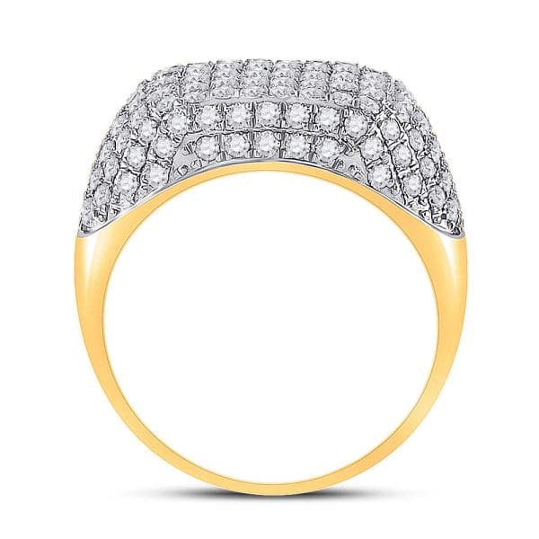 10kt Yellow Gold His Round Diamond Fashion Ring 2-1/4 Cttw - Image 4
