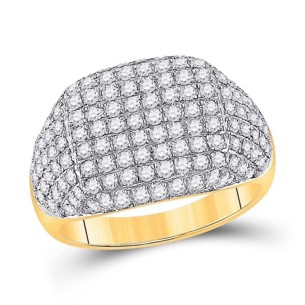 10kt Yellow Gold His Round Diamond Fashion Ring 2-1/4 Cttw