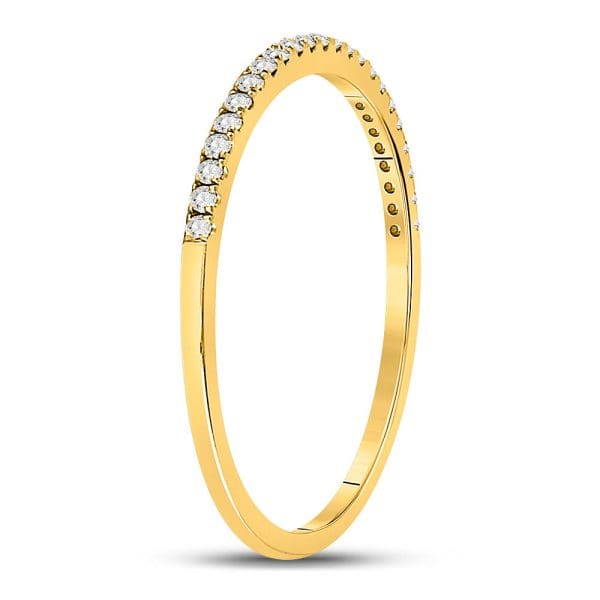 10kt Yellow Gold  Round Diamond Stackable Band Ring 1/8 Cttw - Image 3