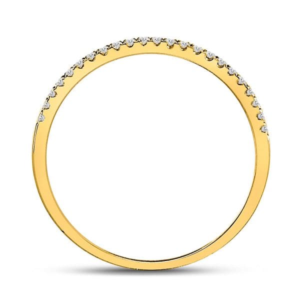 10kt Yellow Gold  Round Diamond Stackable Band Ring 1/8 Cttw - Image 4
