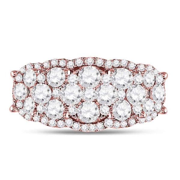 14kt Rose Gold  Round Diamond Vintage-inspired Fashion Ring 2 Cttw - Image 2