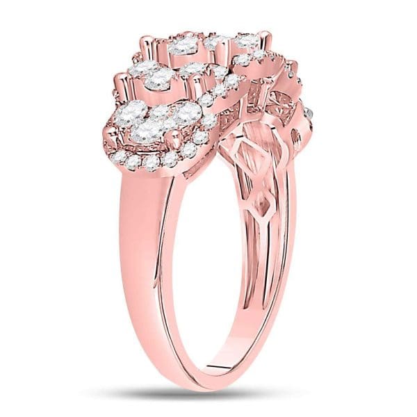 14kt Rose Gold  Round Diamond Vintage-inspired Fashion Ring 2 Cttw - Image 3
