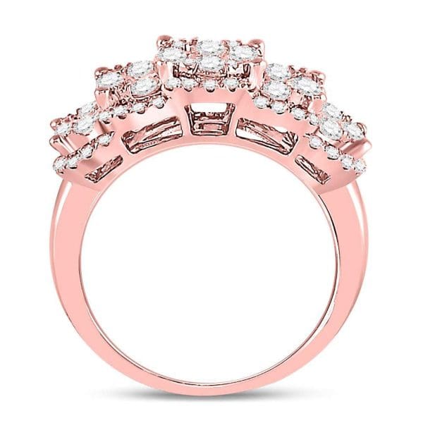 14kt Rose Gold  Round Diamond Vintage-inspired Fashion Ring 2 Cttw - Image 4