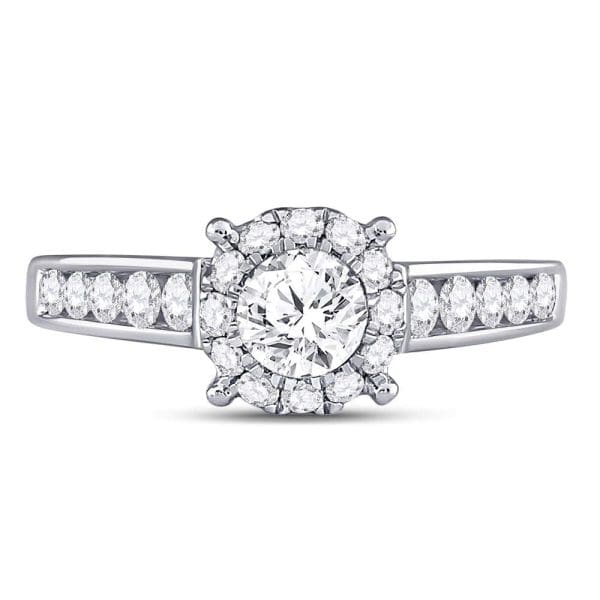 14kt White Gold Round Diamond Solitaire Bridal Wedding Engagement Ring 1 Cttw - Image 2