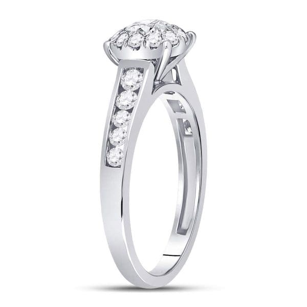 14kt White Gold Round Diamond Solitaire Bridal Wedding Engagement Ring 1 Cttw - Image 3