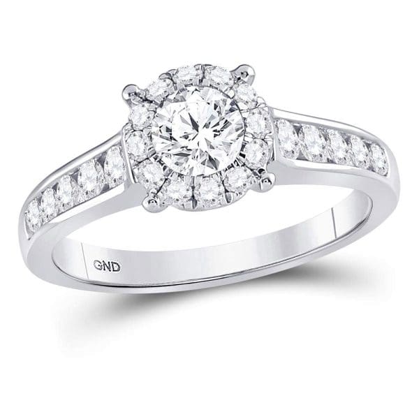 14kt White Gold Round Diamond Solitaire Bridal Wedding Engagement Ring 1 Cttw