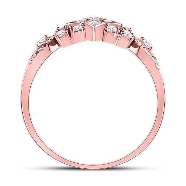14kt Rose Gold  Round Diamond Square Cluster Ring 1/2 Cttw - Image 4