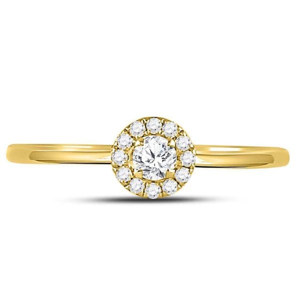 10kt Yellow Gold  Round Diamond Solitaire Stackable Band Ring 1/5 Cttw - Image 3