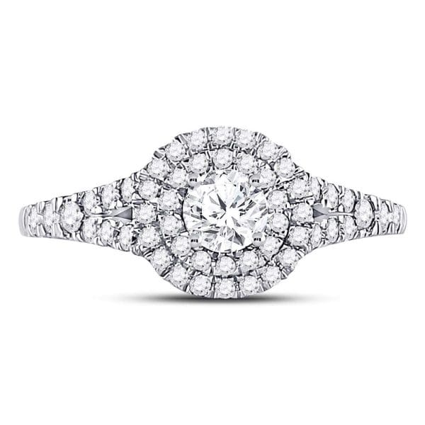 14kt White Gold Round Diamond Solitaire Bridal Wedding Engagement Ring 1 Cttw - Image 2
