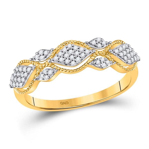 10kt Yellow Gold  Round Diamond Band Ring 1/6 Cttw