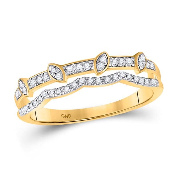 10kt Yellow Gold  Round Diamond Band Ring 1/5 Cttw