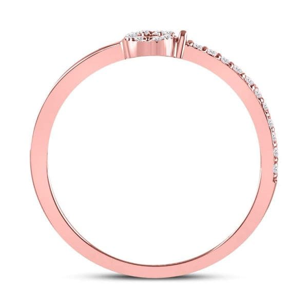 Round Diamond Key Stackable Band Ring -  10kt Rose Gold - Image 4