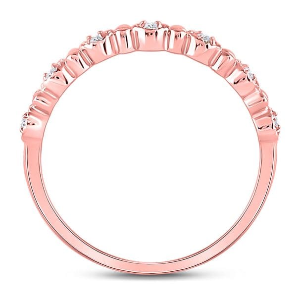 10kt Rose Gold  Round Diamond Stackable Band Ring 1/10 Cttw - Image 4