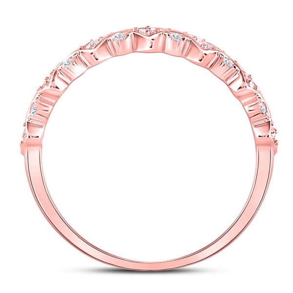 10kt Rose Gold  Round Diamond Stackable Band Ring 1/6 Cttw - Image 4