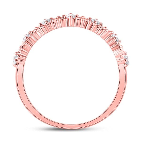10kt Rose Gold  Round Diamond Stackable Band Ring 1/6 Cttw - Image 4
