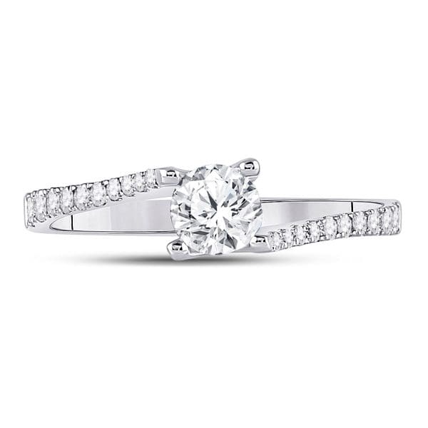 14kt White Gold Round Diamond Solitaire Bridal Wedding Engagement Ring 3/4 Cttw - Image 2