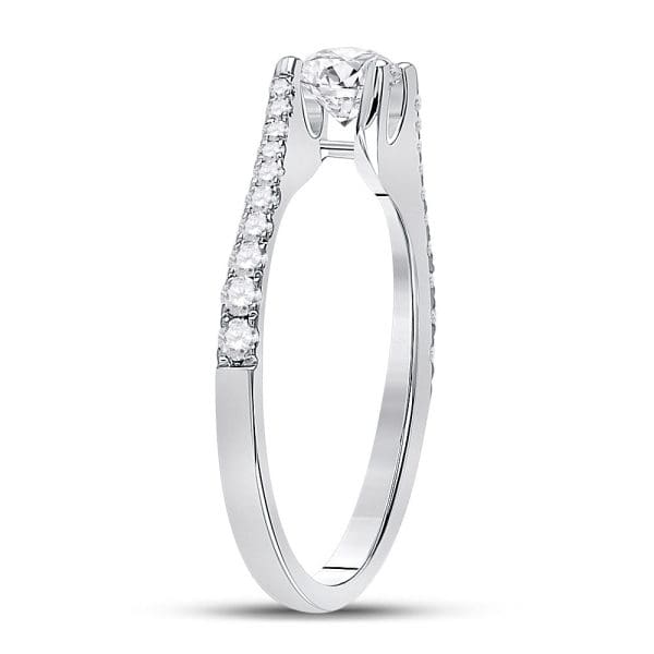 14kt White Gold Round Diamond Solitaire Bridal Wedding Engagement Ring 3/4 Cttw - Image 3