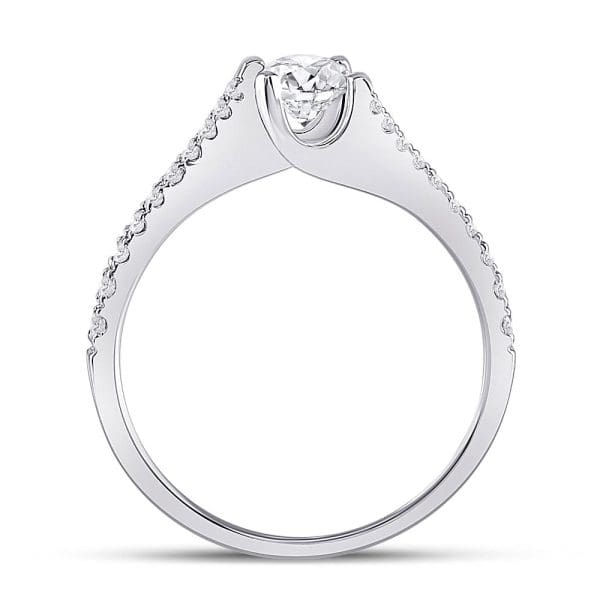 14kt White Gold Round Diamond Solitaire Bridal Wedding Engagement Ring 3/4 Cttw - Image 4