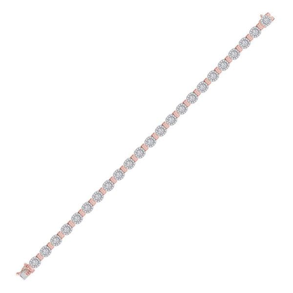 14kt Rose Gold  Round Diamond Link Bracelet 2-1/5 Cttw - Image 2