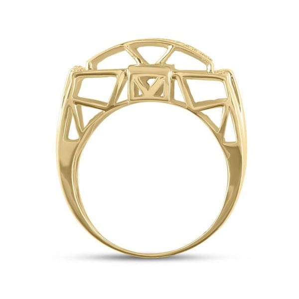 10kt Yellow Gold His Round Diamond Cluster Ring 1/2 Cttw - Image 3