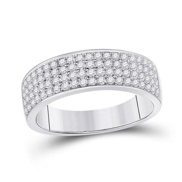 14kt White Gold His s Diamond Cluster Matching Wedding Set 2-5/8 Cttw - Image 3