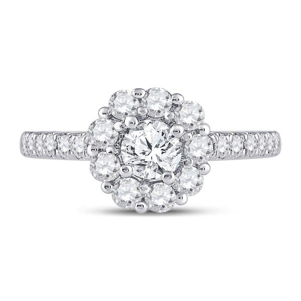 14kt White Gold Round Diamond Solitaire Bridal Wedding Engagement Ring 1 Cttw - Image 3