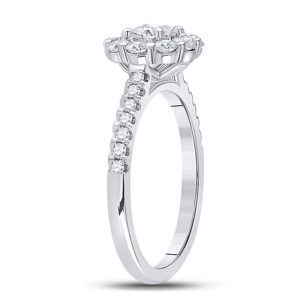 14kt White Gold Round Diamond Solitaire Bridal Wedding Engagement Ring 1 Cttw - Image 4