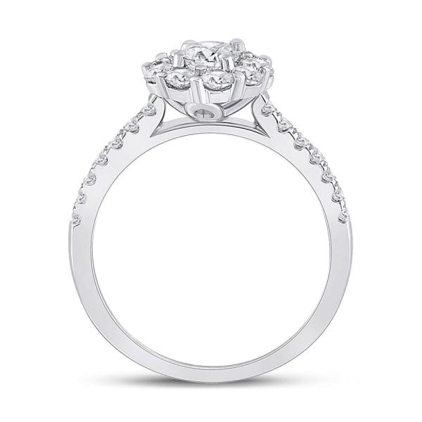 14kt White Gold Round Diamond Solitaire Bridal Wedding Engagement Ring 1 Cttw - Image 2