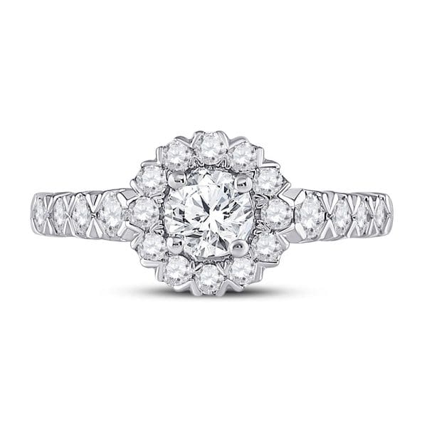 14kt White Gold Round Diamond Solitaire Bridal Wedding Engagement Ring 1 Cttw - Image 2